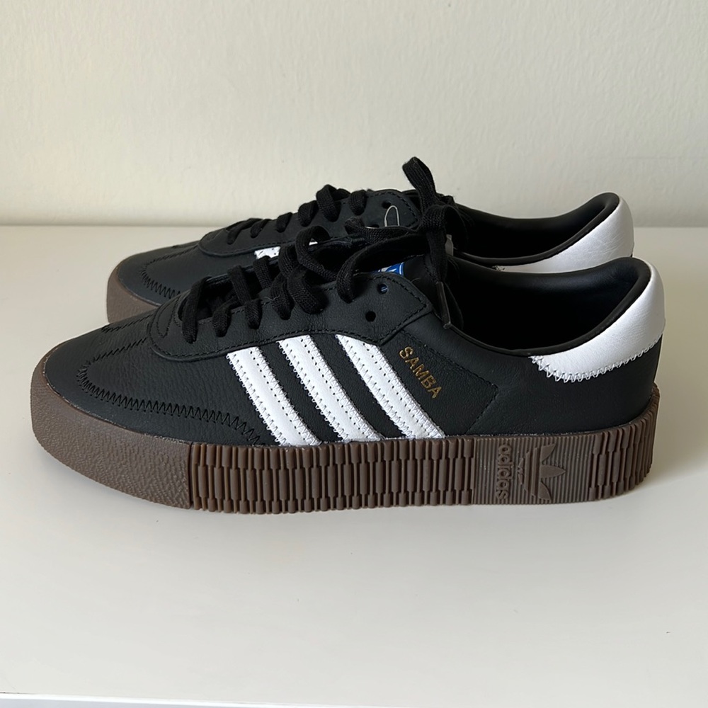 Adidas Sambarose Women’s Size 7.5 Black and White Shoes